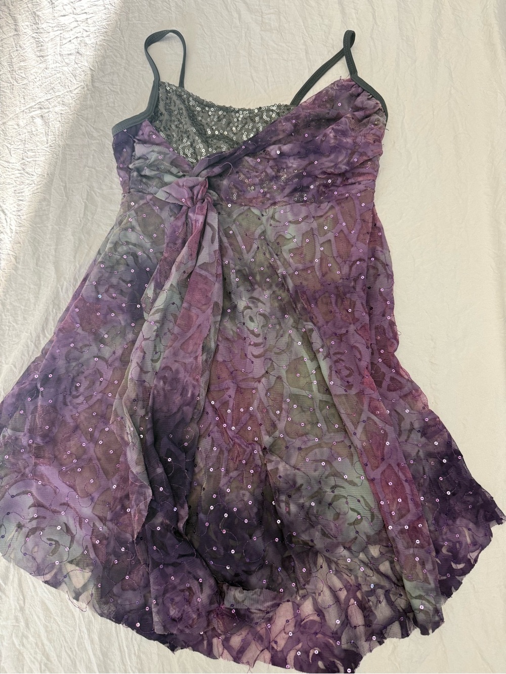 Marcia Sequin purple dance costume Dress AS